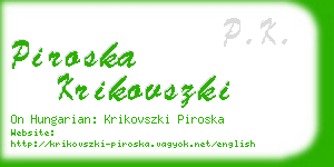 piroska krikovszki business card